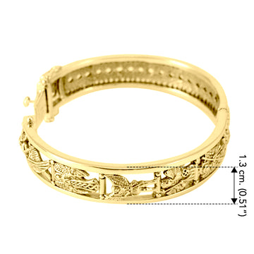Seven Archangels Solid Yellow Gold Bangle GBA154